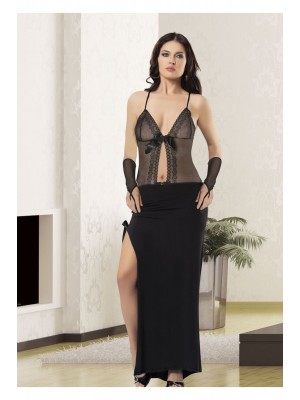 Sistina 043 Dantelli Fantezi Gecelik Siyah