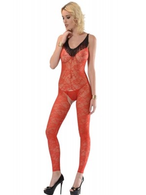 Sistina 1027 Fantazi Vücut Çorabı Kırmızı