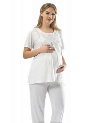 Sistina 1606 Lohusa Pijama Takımı Beyaz