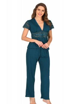 Sistina 1633 Penye Pijama Takım Petrol Yeşili