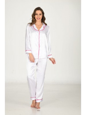 Sistina 1623 Saten Pijama Beyaz