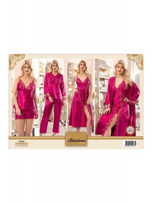 Sistina 1533 Saten Çeyizlik 6 Lı Set Fuşya