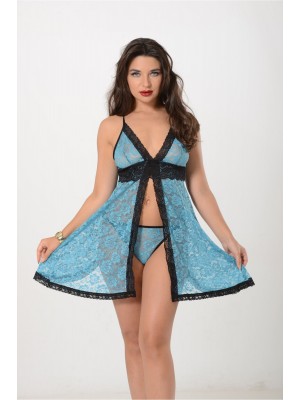 Sistina 664 Tül Gecelik Mavi