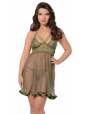 Sistina 681 Dantelli Fantazi Gecelik Yeşil