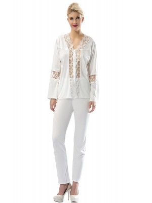 Sistina 1571 Penye Çeyizlik Pijama Takım Ekru