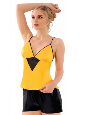 Sistina 291 Saten Atlet Şort Takım Sarı