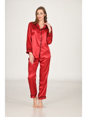 Sistina 1616 Saten Pijama Kırmızı