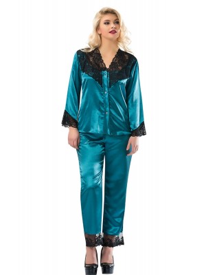 Sistina 1598 Saten Çeyizlik Pijama Takım Yeşil