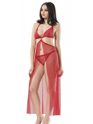 Sistina 116 Şifon Gecelik Kırmızı