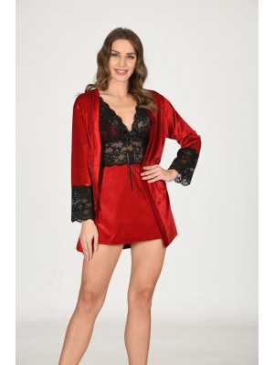 Sistina 1442 Kadife İkili Takım Kırmızı