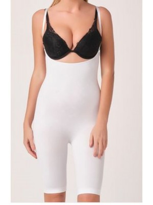 Sistina 751B Paçalı Dikişsiz Boy Korse Beyaz