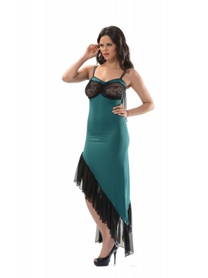 Sistina 064 Dantelli Fantazi Şifon Gecelik Yeşil