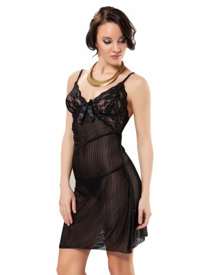 Sistina 1482 Dantelli Gecelik Siyah