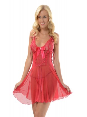 Sistina 108 Dantelli Gecelik Fuşya