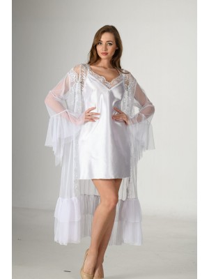 Sistina 1473 Saten Şifon İkili Takım Beyaz