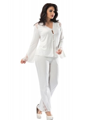 Sistina 1584 Penye Çeyizlik Pijama Takım Ekru Sistina 1584 Penye Çeyizlik Pijama Takım Ekru