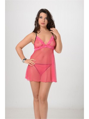 Sistina 654 Tül Gecelik Pembe