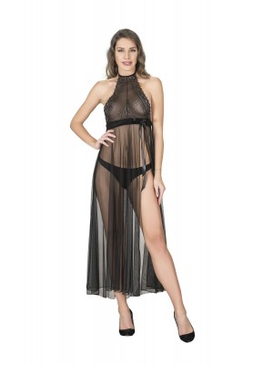 Sistina 075 Dantel Gecelik Siyah