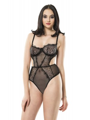 Sistina 623 Balenli Dantelli Fantazi Gecelik Siyah