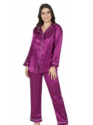 Sistina 1627 Saten Pijama Takım Mor
