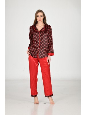 Sistina 1618 Saten Pijama Kırmızı