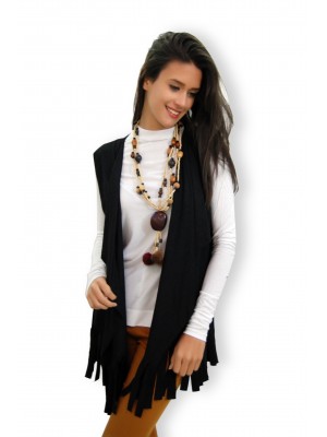 PÜSLÜLLÜ SİYAH YELEK