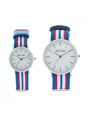 BAY-BAYAN TAKIM ,MAVİ-BEYAZ-KIRMIZI ÇİZGİLİ ,MODA ÇİFTLER SAATİ