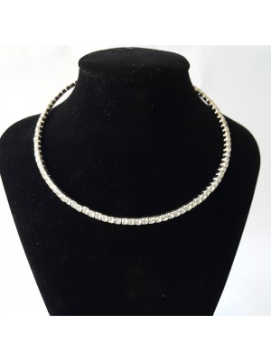 SWAROVSKI TAŞLI TEK SIRA TASMA ÖZEL  TASARIM BAYAN KOLYE