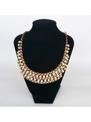 SWAROVSKİ TAŞLI ALTIN SIRALI  BAYAN KOLYE