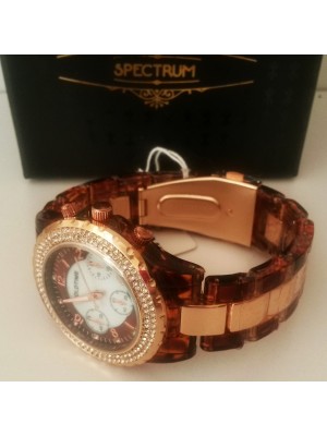 GOLD KAHVE KASASI TAŞLI ÖZEL BAYAN KOL SAAT