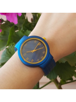 SPOR MAVİ SİLİKON  İÇİ KALPLİ  BAYAN KOL  SAATİ