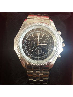 GÜMÜŞ GARDEN İÇİ SİYAH METAL BAY KOL  SAATİ