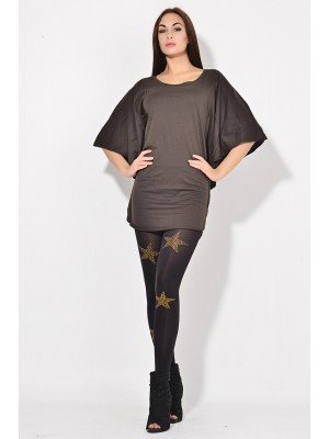 YILDIZ İŞLEMELİ SİYAH TAYT