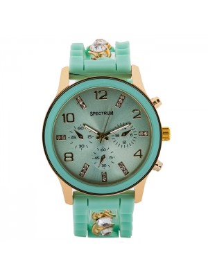 KORDONU SWAROVSKI TAŞLI SU YEŞİLİ BAYAN KOL  SAATİ