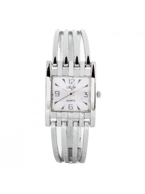 KORDONU ŞERİTLİ  İNCE GÜMÜŞ ÖZEL TASARIM BAYAN KOL  SAATİ