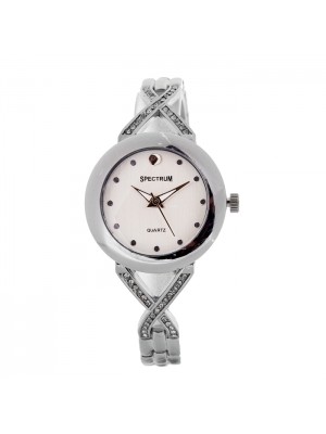 GÜMÜŞ KORDONU TAŞ DETAYLI ÖZEL BAYAN KOL  SAATİ