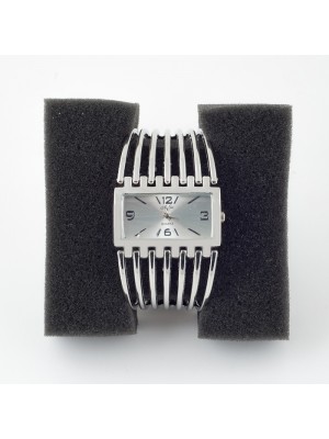 KORDONU ŞERİTLİ GÜMÜŞ ÖZEL TASARIM BAYAN KOL  SAATİ