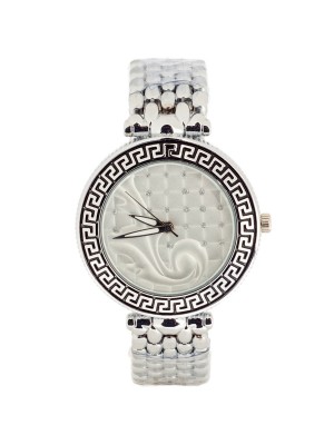 GÜMÜŞ İÇİ TAŞLI KASASI DESENLİ BAYAN KOL SAATİ