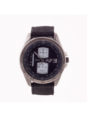 GÜMÜŞ KASA KORDON SİYAH  BAY KOL  SAATİ