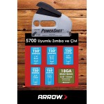 Arrow 5700 6-14mm Zımba/15mm Çivi Profesyonel Mekanik Zımba ve Çivi Tabancası + 1250 Adet Zımba